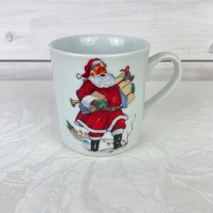 Vintage Porcelana Schmidt Christmas Santa Claus Coffee MUG Brazil